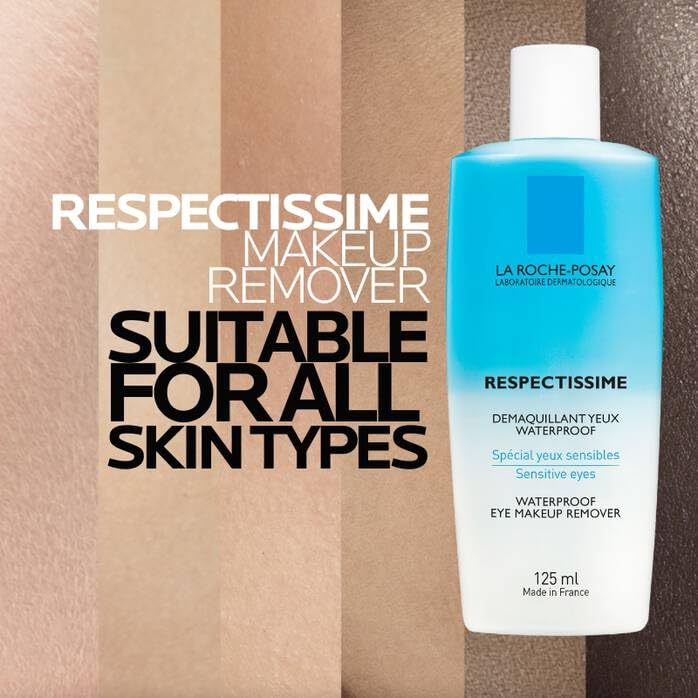 La Roche-Posay Respectissime Eye Makeup Remover for Sensitive Eyes - 4.23 fl oz, Fragrance-Free, Waterproof Makeup Removal