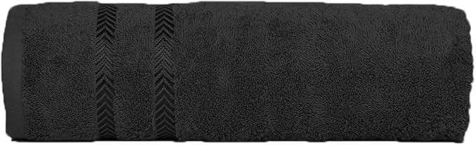 CASA COPENHAGEN Ember, 500 GSM, 27x55 Inches Large Bath Towels, Set of 4 Towels, Super Soft and Absorbent, Egyptian Cotton Towels for Bathroom & Shower - Light Grey +White +Black +Dark Grey