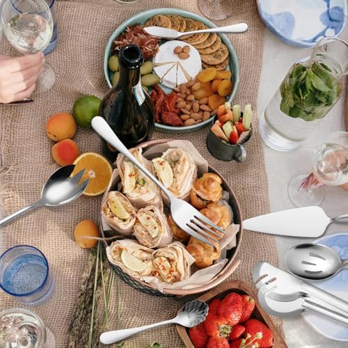 Stainless Steel Serving Utensil Set 10-Piece Buffet Flatware Catering Silverware