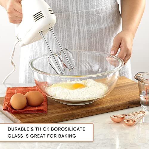 JoyJolt Kitchen Mixing Bowls. 5pc Glass Bowls