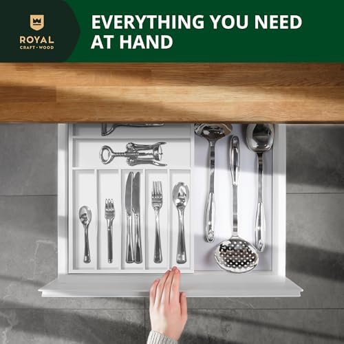 ROYAL CRAFT WOOD Luxury Bamboo Kitchen Drawer Organizer