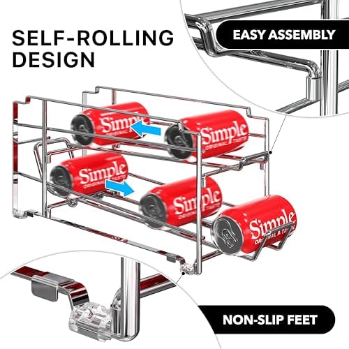 Simple Houseware 4-Pack Soda Can Stackable Rack Dispenser Organizer