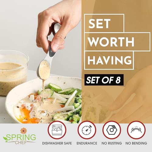 Spring Chef Stainless Steel Magnetic Measuring Spoons Set of 8