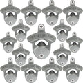 15 PCS Vintage Wall Mount Bottle Opener Silver Rustproof Mountable Beer Bottle