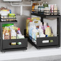 Under Sink Organizer Upgrade To Professional Rails, 2-Tier Dual Pull Out