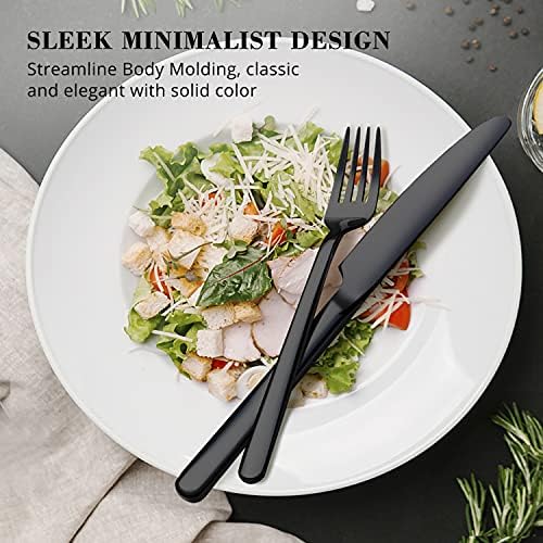 KINGSTONE Black Silverware Set, 20-Piece Flatware Set
