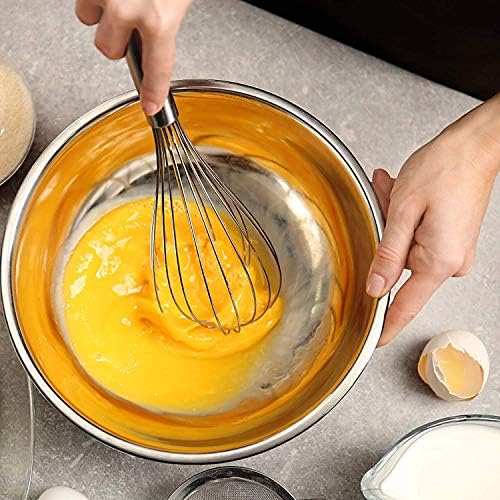 Whisks for Cooking, 3 Pack Stainless Steel Whisk for Blending, Beating and