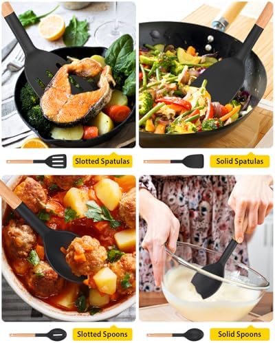 BUNDLEPRO Silicone Cooking Utensils Set