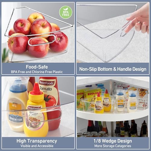 Leeden Lazy Susan Cabinet Organizer, 1/8 Wedge Bins