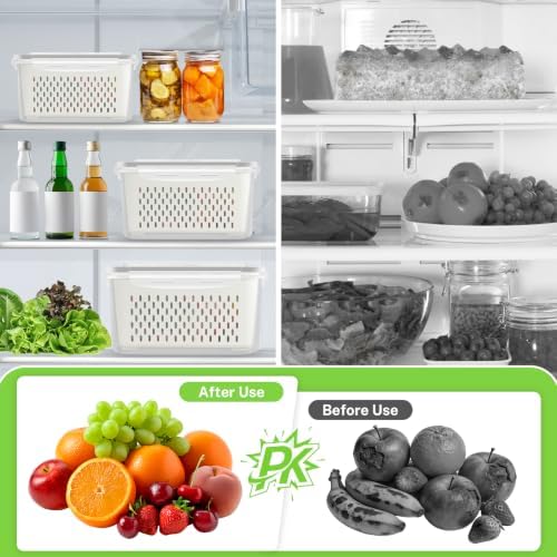 4 Pack Fridge Fruit Storage Containers