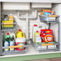 Kitstorack Under Sink Organizer, 2 Tier Under the Sink Storage, Slide out Pull
