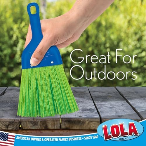 LOLA Heavy Duty Whisk Broom, Hand Brush, Durable Bristles, Whisks Away Dirt &