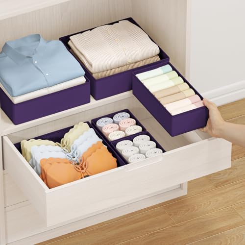DIMJ Drawer Organizer Clothes, 12 Pack Dresser Organizer, Foldable Closet