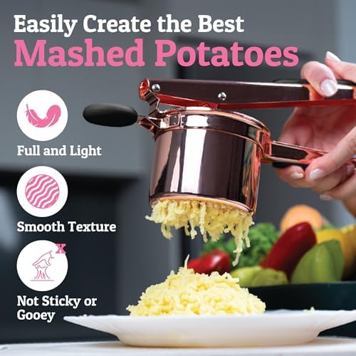 PriorityChef Large 15oz Potato Ricer, Heavy Duty Stainless Steel Potato Masher
