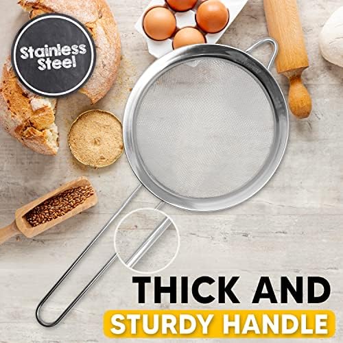 3 Pack Stainless Steel Fine Mesh Strainers