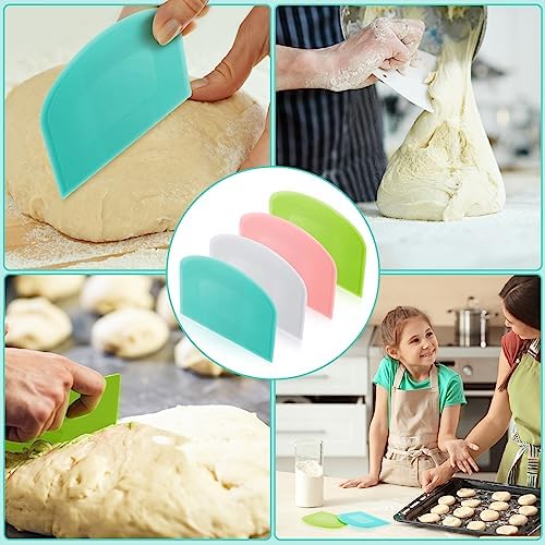 Thyle 36 Pcs Plastic Dough Scrapers Set, Flexible Bowl Scraper
