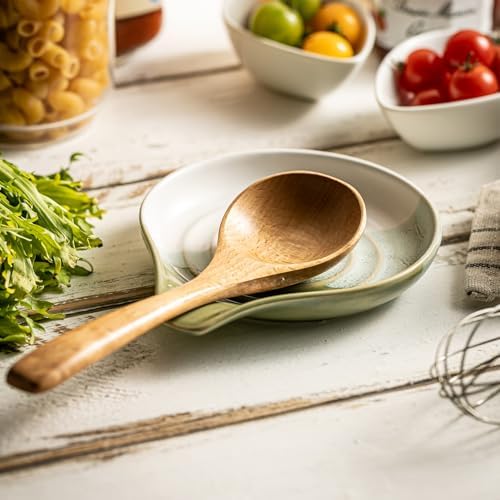Ceramic Spoon Rest for Kitchen Counter, Large Spoon Holder Nonstick