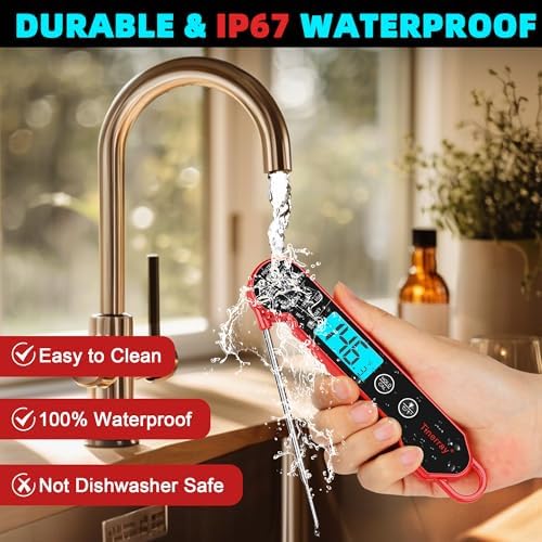 Professional Digital Meat Thermometer Instant Read Waterproof – Folding Probe