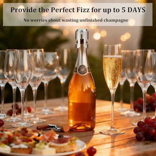 Champagne Stoppers for Bottles, Pafusen 2 Pack Champagne Sealer Stopper