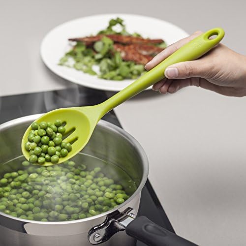 Zeal Silicone Non Scratch Slotted Spoon, Lime Green, 28 cm
