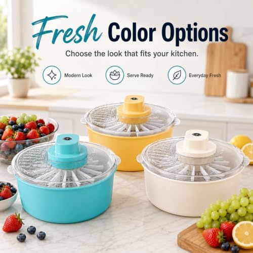 Electric Salad Spinner and Produce Washer, Upgrade Fruit Washer Spinner Bowl