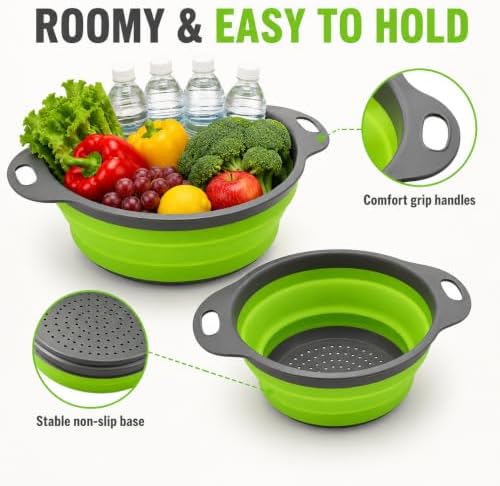 2-Piece Collapsible Colander Set, Large and Medium