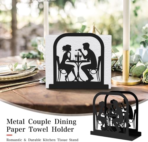 Modern Standing Napkin Holder for table, Romantic Couple Meal Theme Style