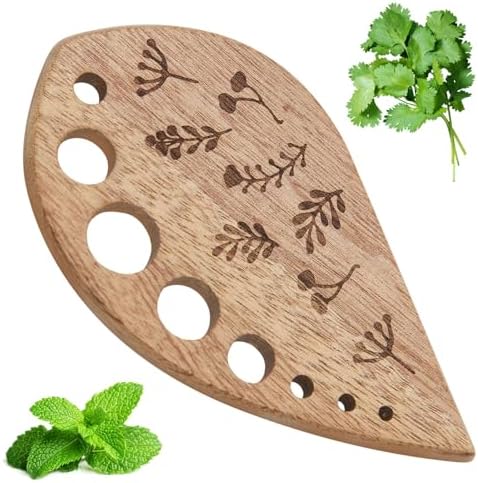 Wooden Leaf-Shaped Vegetable Separator, Pottery Herb Stripper Tool Supplies