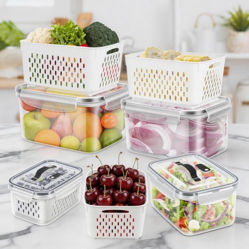 4 Pack Fridge Fruit Storage Containers