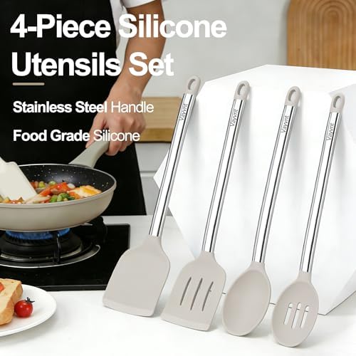 Vayvnt 4PCS Silicone Kitchen Cooking Utensils Set