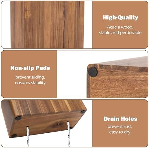 RedCall Acacia Wood Knife Storage Block