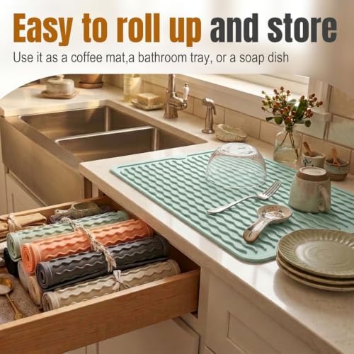 2 Pack Silicone Dish Drying Mat