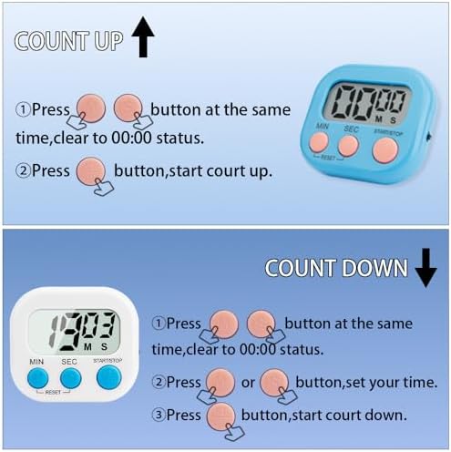 Digital Kitchen Timer, Magnetic Countdown Minute Simple Timer