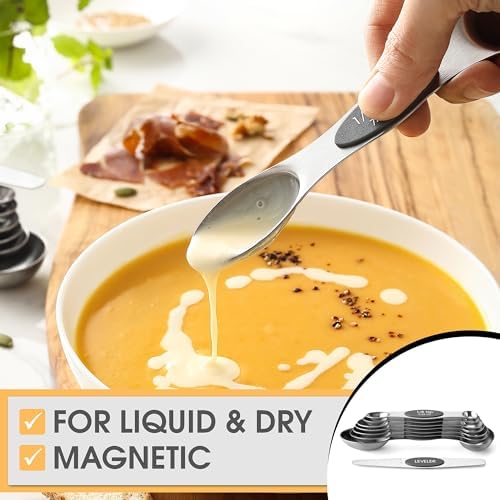 Spring Chef Stainless Steel Magnetic Measuring Spoons Set of 8