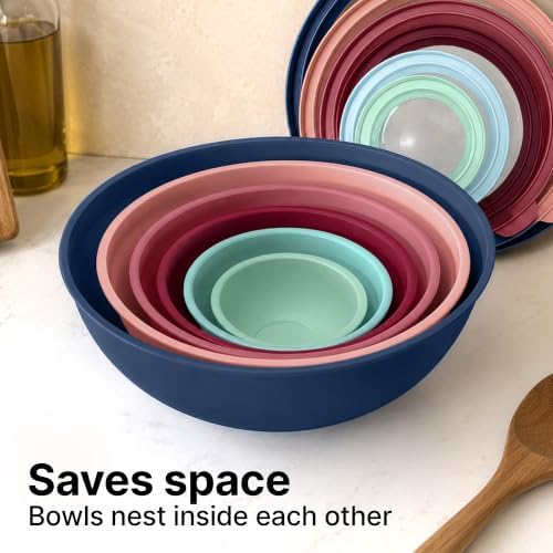 Zulay Kitchen 12 Piece Plastic Mixing Bowls
