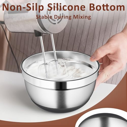 9 Pack Mixing Bowls with Airtight Lids & Grater Attachments