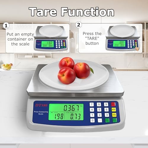 Large Digital Kitchen Scale 40kg/88lb Stainless Steel Price Computing Scale
