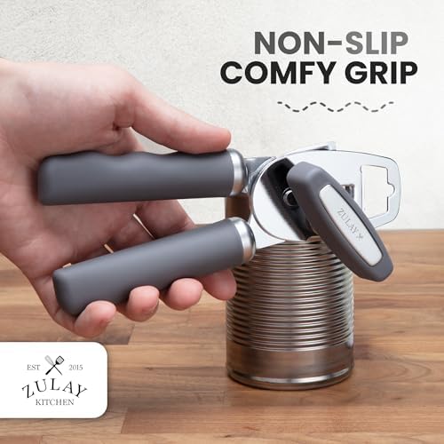 Zulay Kitchen Manual Can Opener Heavy Duty Patented Stainless Steel