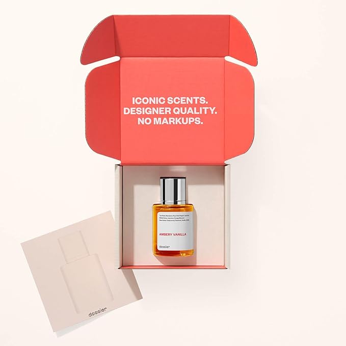 Dossier - Ambery Vanilla 1.7Oz (50ml) - Eau de Parfum - Inspired by Y S.L's B.lack O.pium - Long-lasting Fragrance - Feminine