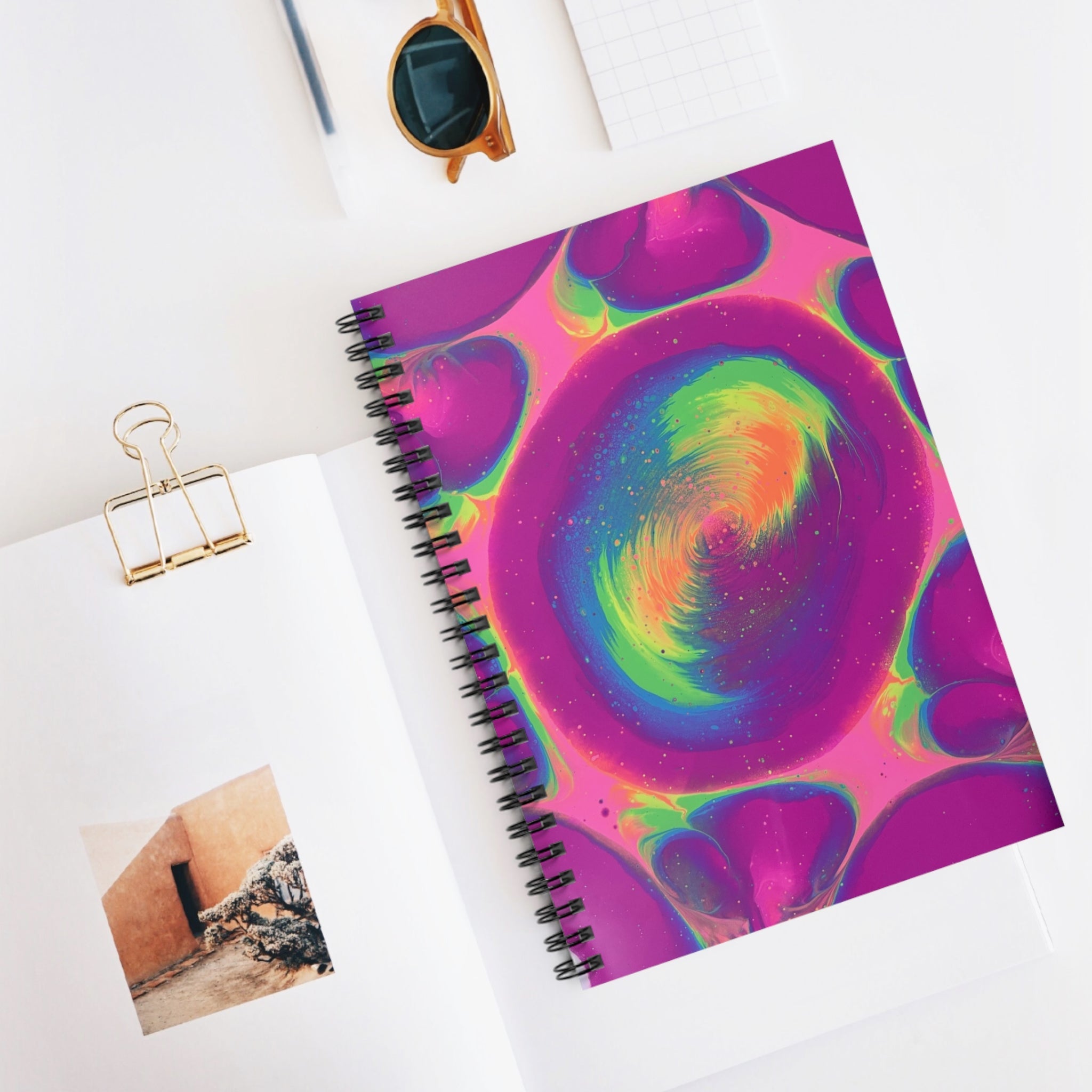 Bespattered Facade Neon Hurricane Spiral Notebook - Lined Pages