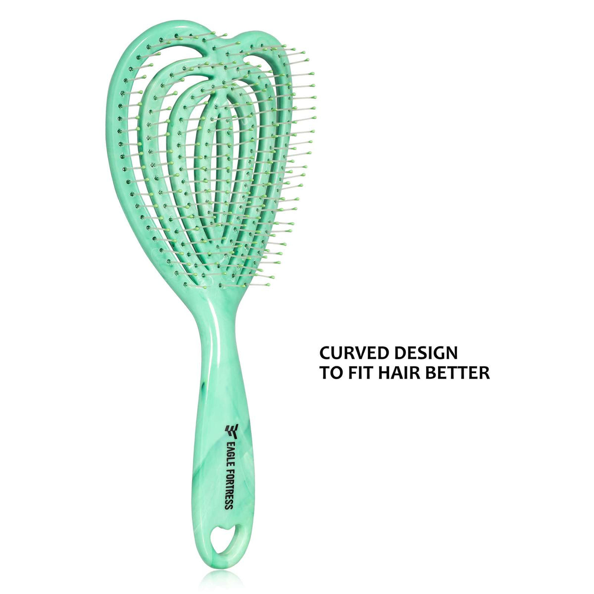 Eagle Fortress Curved Vented Hair Brush Green