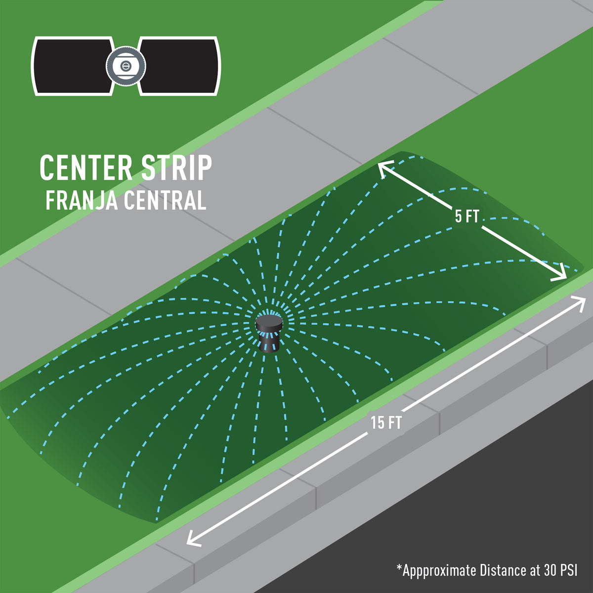 5' x 30' Center Strip Pattern Spray Nozzle 53507