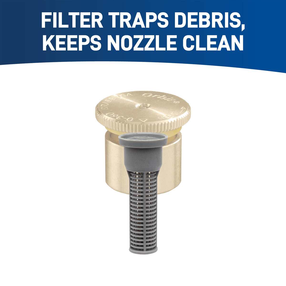 12"400 Series Spray Head w/15' Brass Adj Nozzle