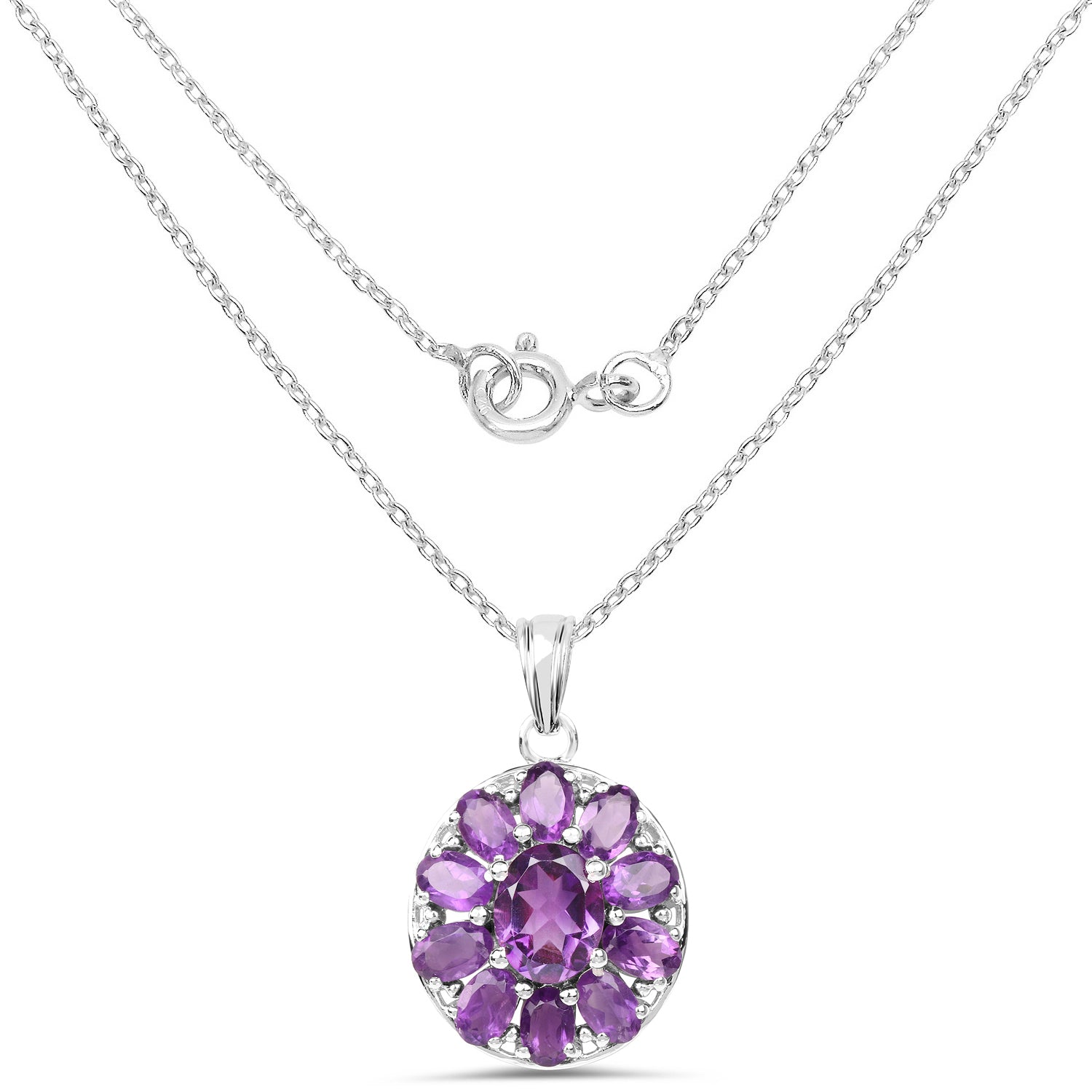 6.50 Carat Genuine Amethyst .925 Sterling Silver Pendant