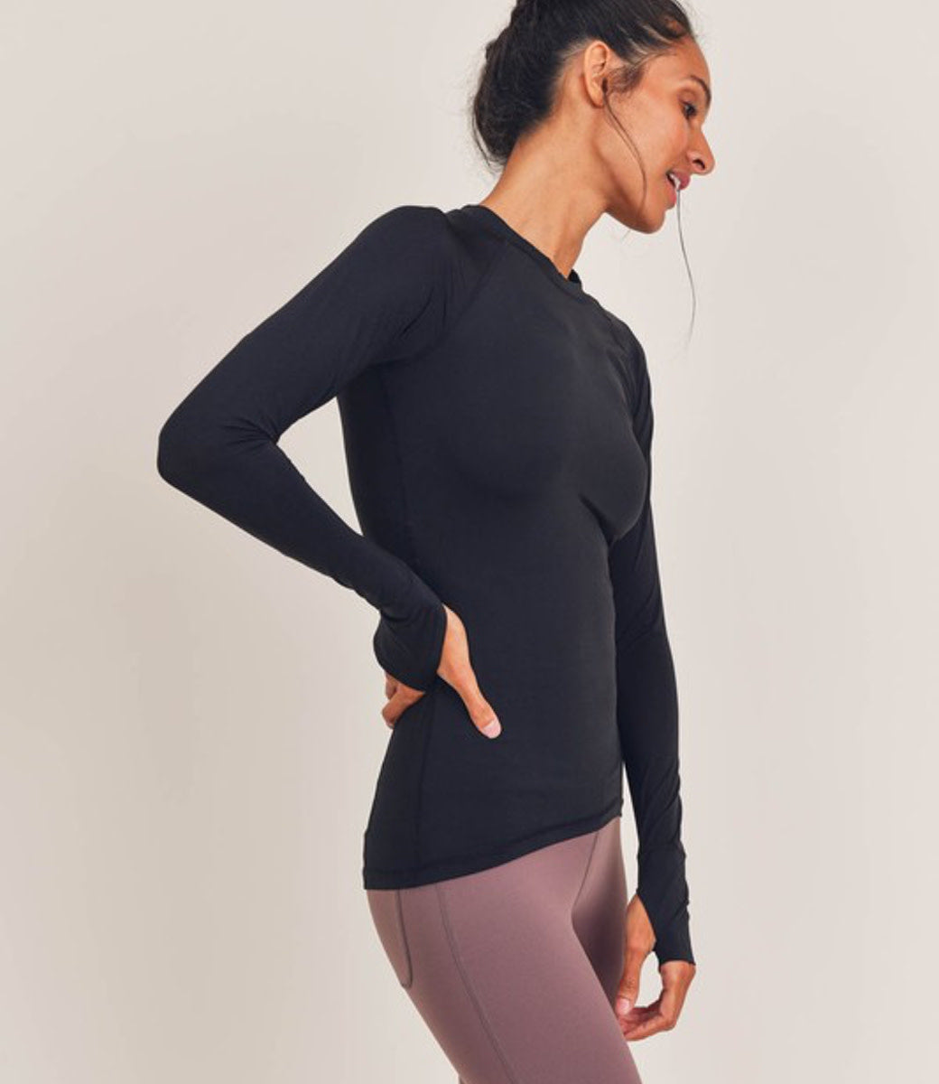Cool Touch Raglan w/ Mesh Sleeve - Black