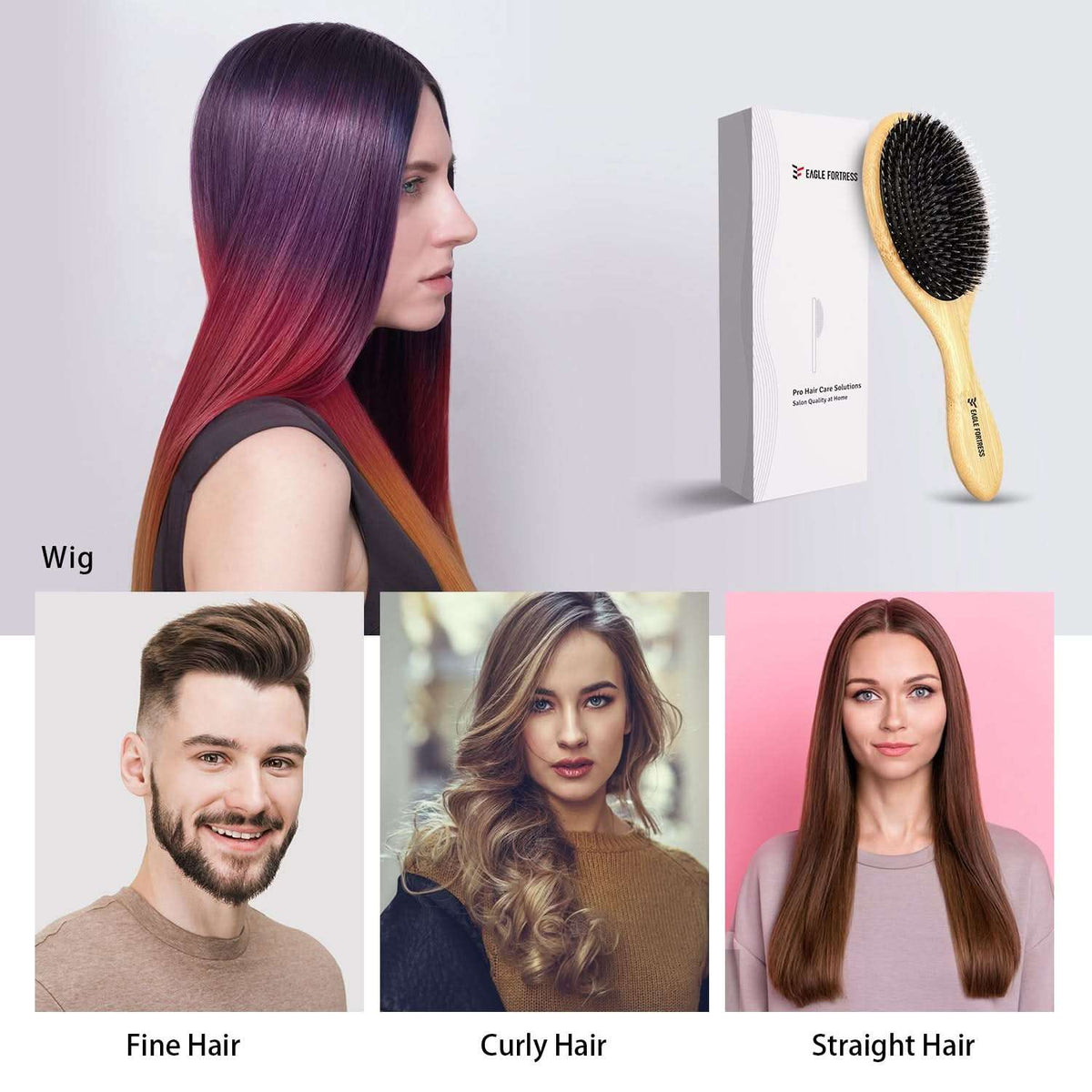 Eagle Fortress Bamboo Detangler Hair Brush