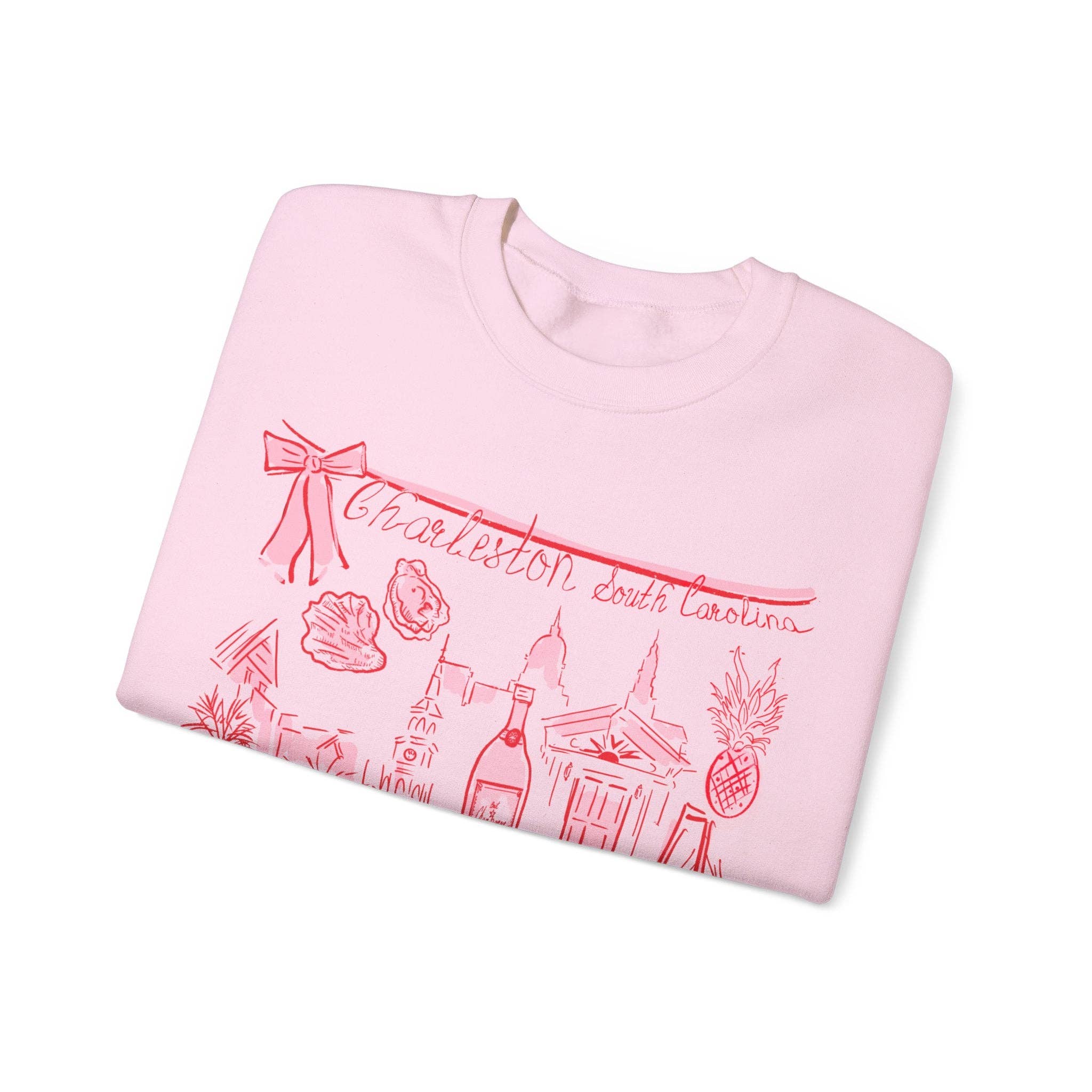 Rebecca Illustrated - CHARLESTON - Crewneck: Light Pink / 2XL