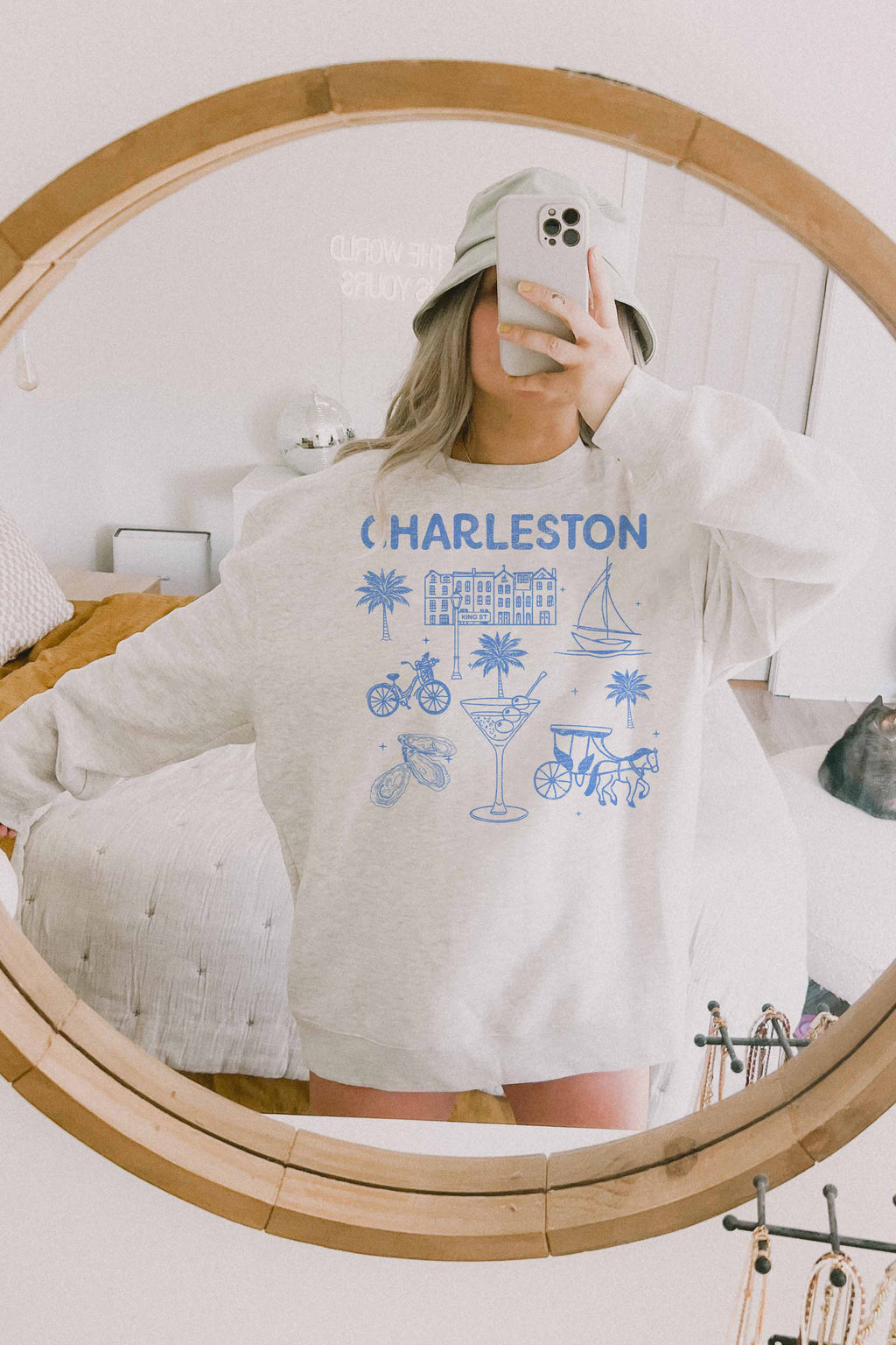 GOOD DAY STREET - [G2057X-OSS] CHARLESTON OVERSIZED SWEATSHIRTS: ASH / S/M