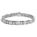 18K White Gold 5.0 Carat Princess Diamond Buckle Link Bracelet