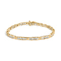 10K Yellow Gold 2.00 Cttw Baguette Diamond Channel Set Link Bracelet